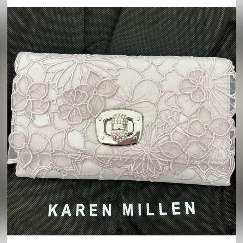 Karen Millen floral appliqué clutch - Picture 2 of 4